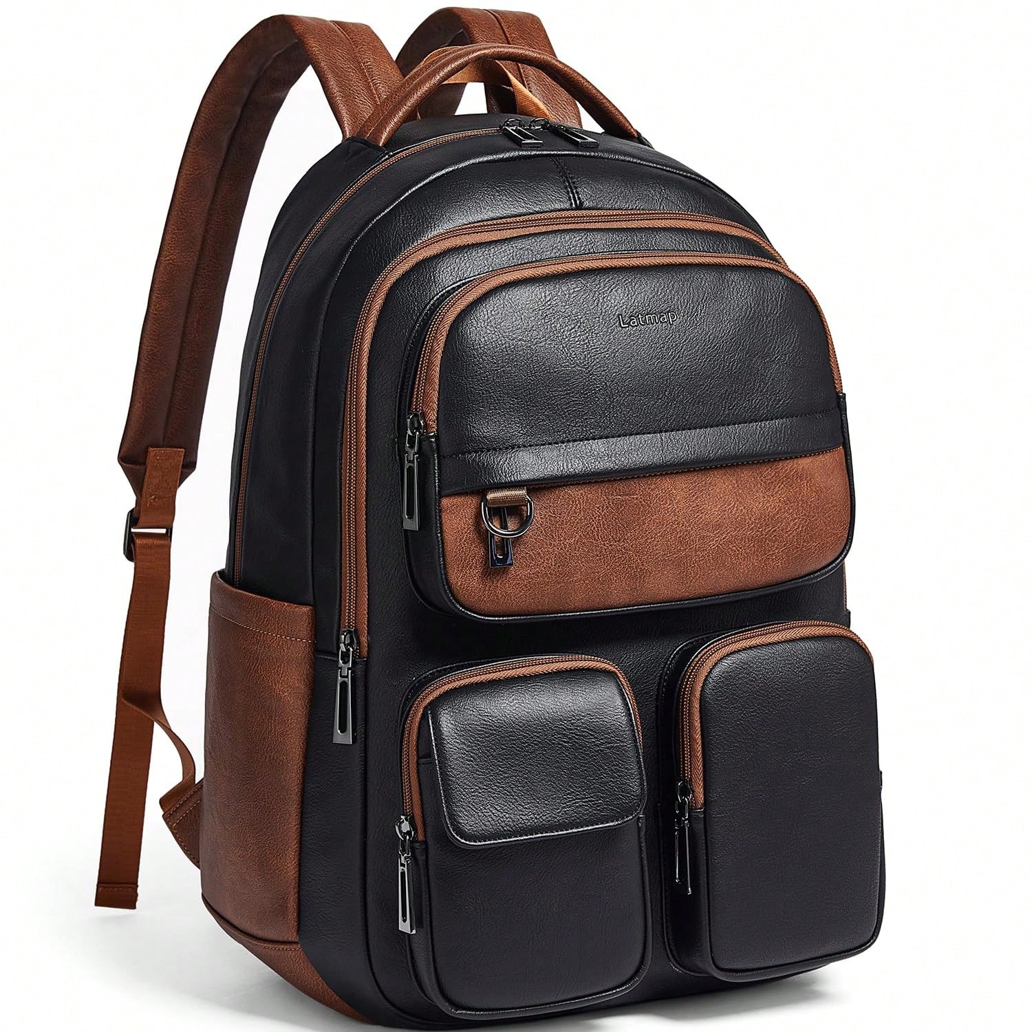 Leather Work Womens Backpack - LATMAP 비건 가죽 백팩 여성용 남성용