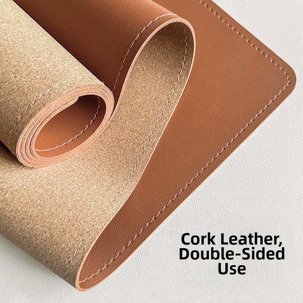 Leatherwork Table - 데스크 블로터 가죽 필기 패드 코르크