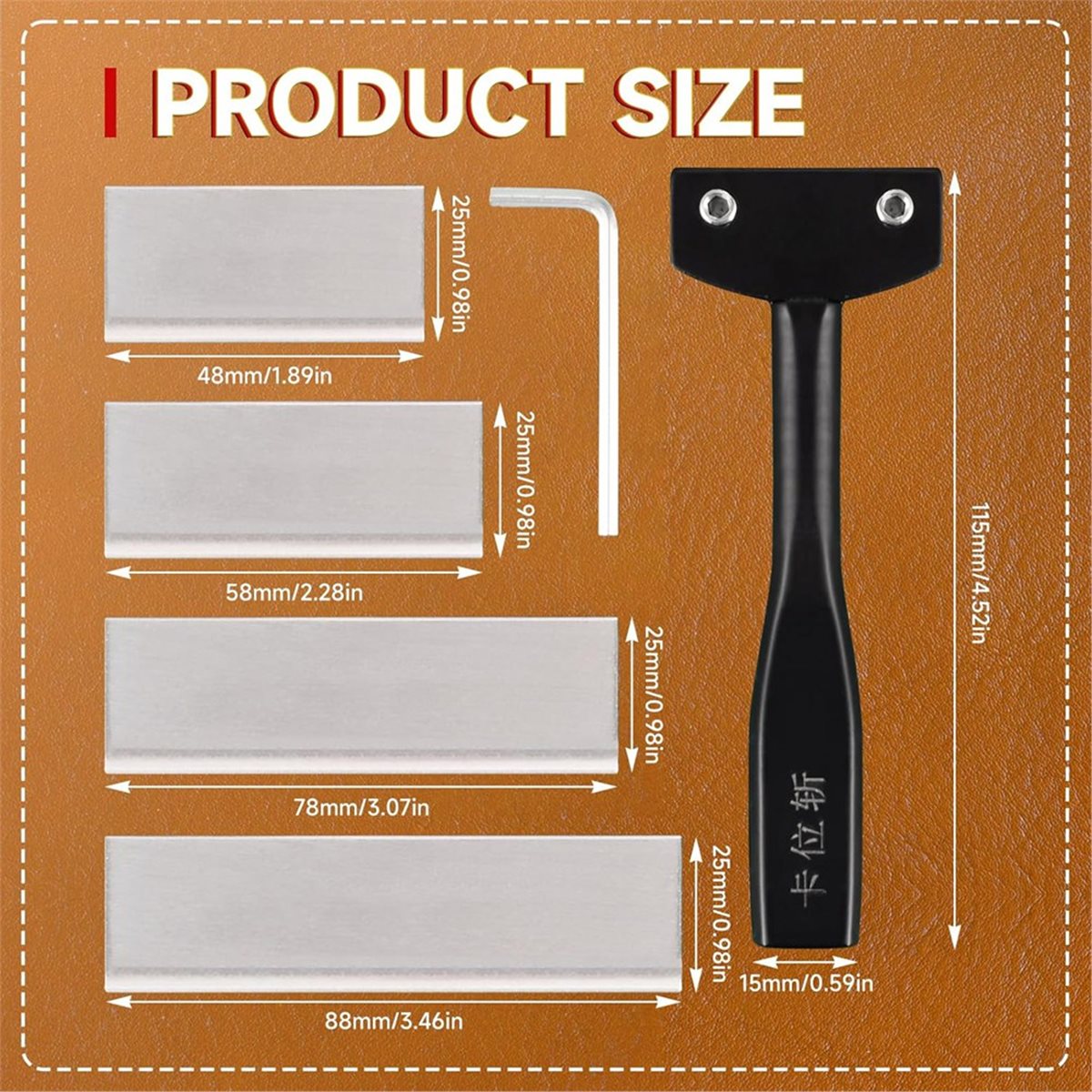 Leatherwork Knife - DT38 프로페셔널 탄소강 가죽칼, 가정용 가죽공예에