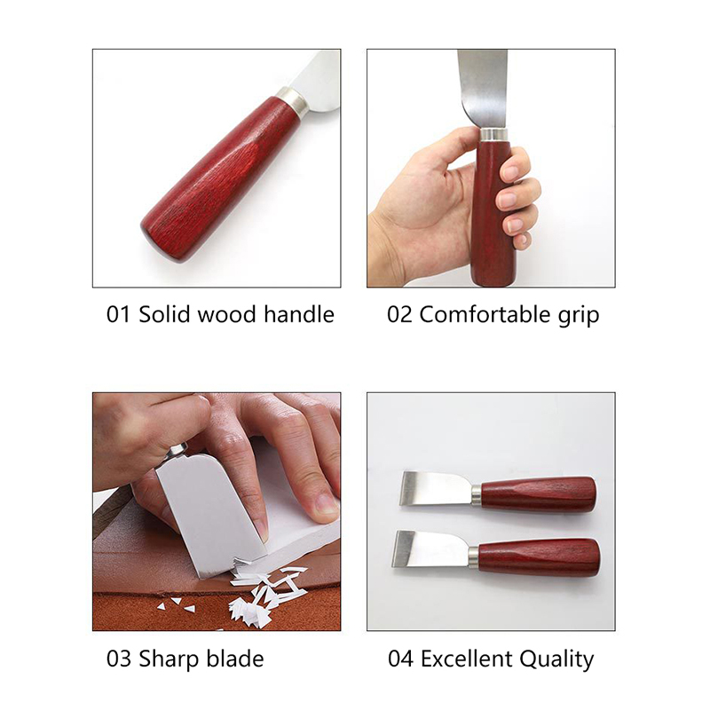 Leatherwork Knife - 나무 손잡이 DIY 가죽 공예 도구