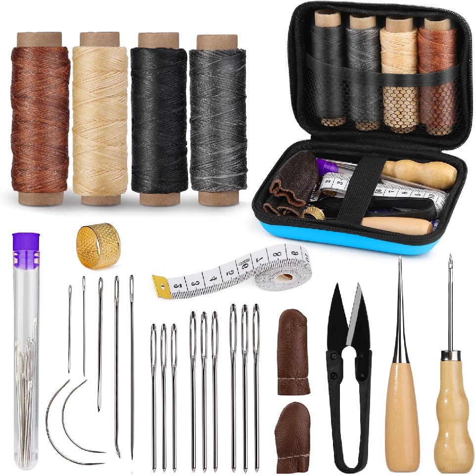 Leatherwork Kit - BUDDUR 가죽 재봉 도구 키트, 왁스
