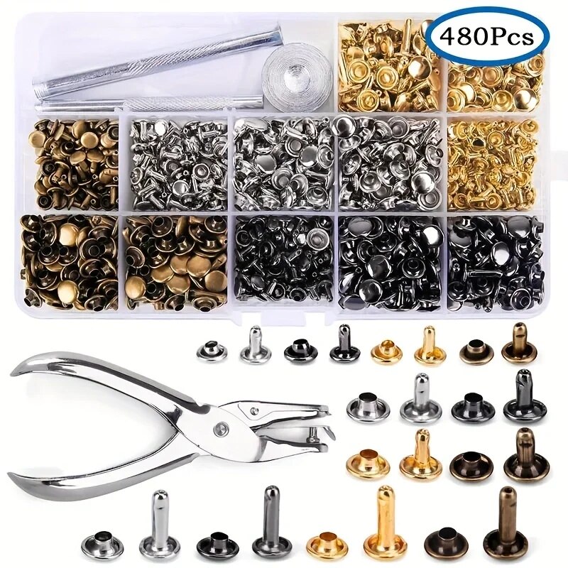 Rivet Setter Tool - 금속 더블 캡 리벳 스터드 DIY