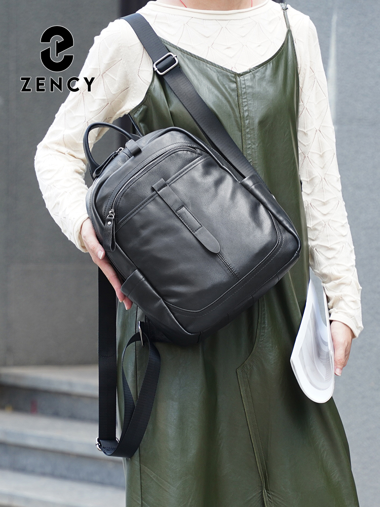 Leather Work Womens Backpack - Zency 여성용 정품 가죽 백팩 통근