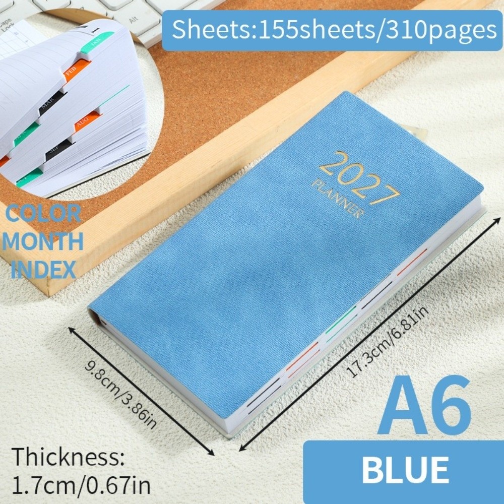 Leatherwork Plans - A6 데일리 플래너 노트 2027 컬러풀한