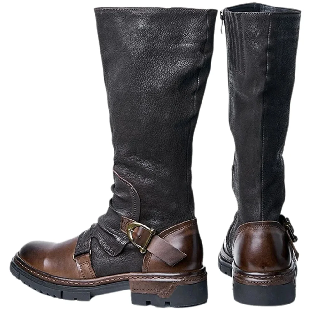 Leather Work Pants - 남성용 중세 레트로 인조 PU 가죽