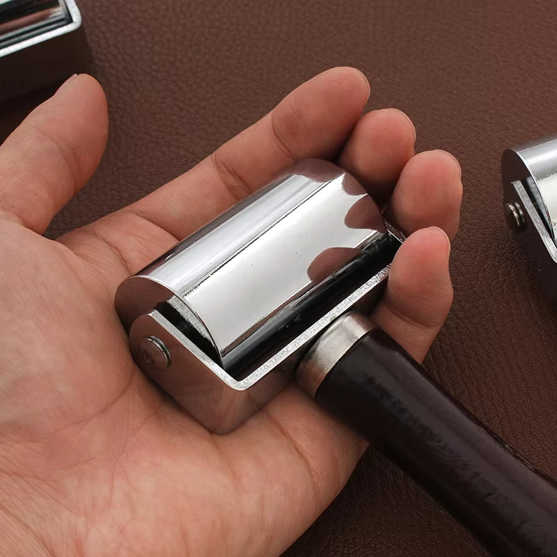 Leatherwork Edge Creaser - 25/60/100mm 나무 손잡이 가죽 프레스 엣지
