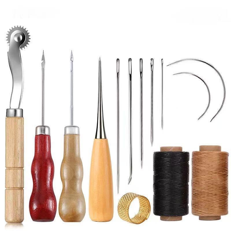 Groover Stitching Tool - 가죽 바느질 도구 세트 나무 손잡이