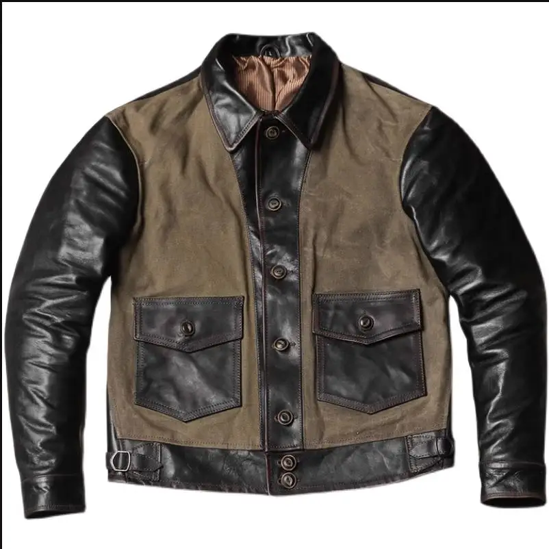 Leather Work Jacket - CC Shop 베스트. 플러스 사이즈 용수철