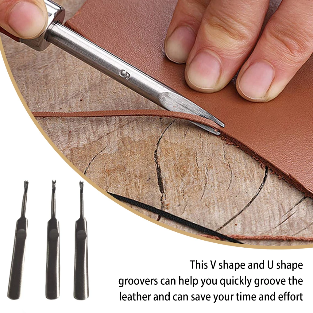 3종 가죽 그루버 키트 U자형 V자형 홈파기 슬로팅 엣 - Leatherwork Edge Creaser 리뷰 및 가격