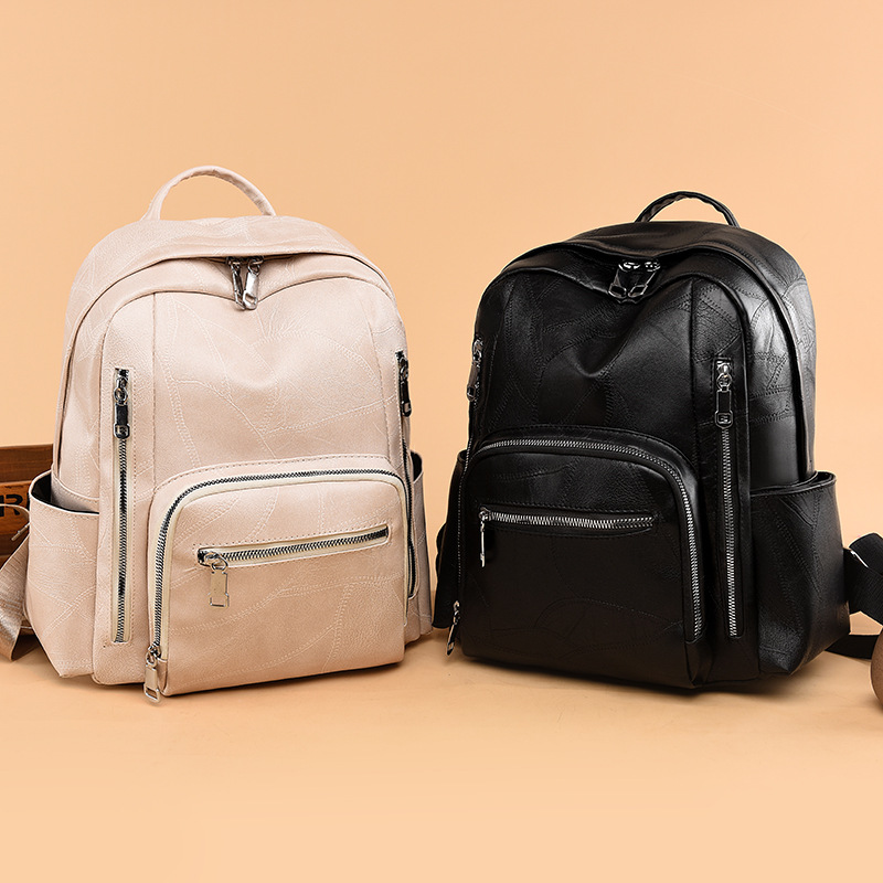 여성 패션 PU 가죽 백팩 멀티 지퍼 포켓 디자인 대용 - Leather Work Womens Backpack 리뷰 및 가격