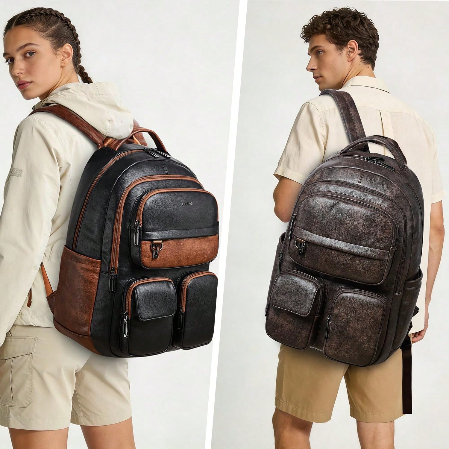 LATMAP 비건 가죽 백팩 여성용 남성용 17인치 노 - Leather Work Womens Backpack 리뷰 및 가격