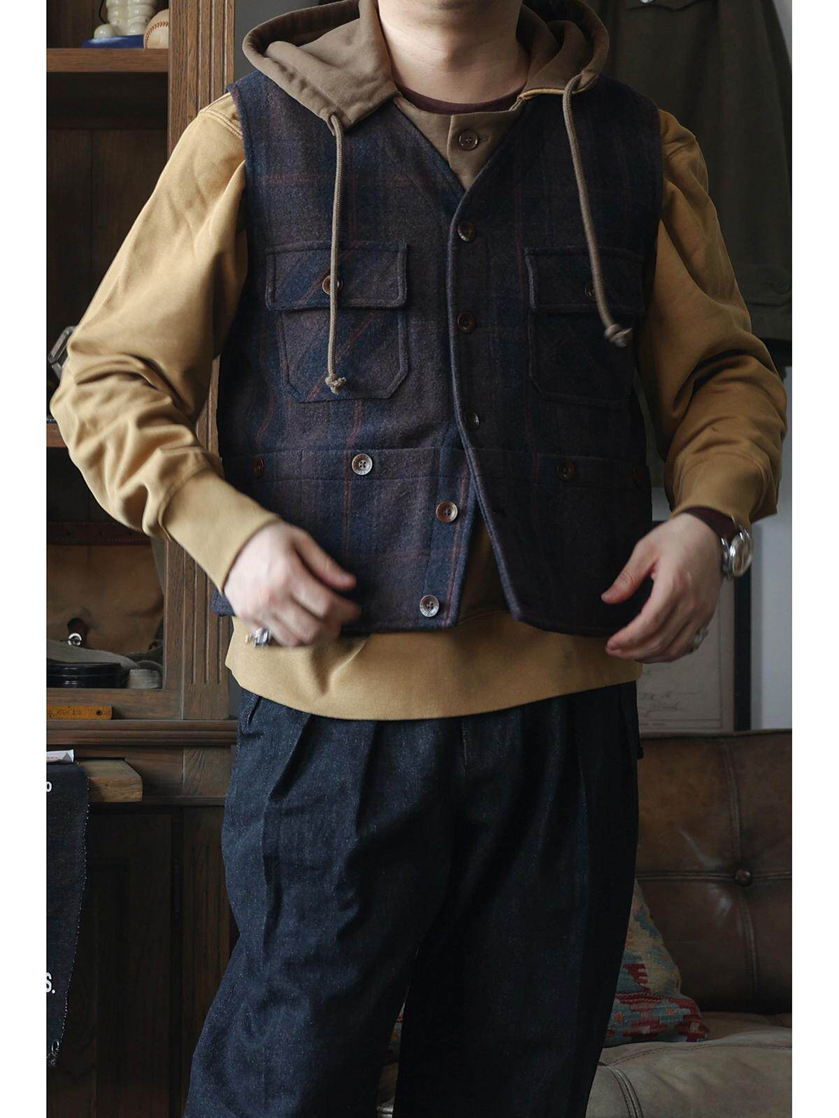 세컨드오더 FW24 6포켓 워크 질레트 클래식 플래드  - Leather Work Vest For Men 리뷰 및 가격