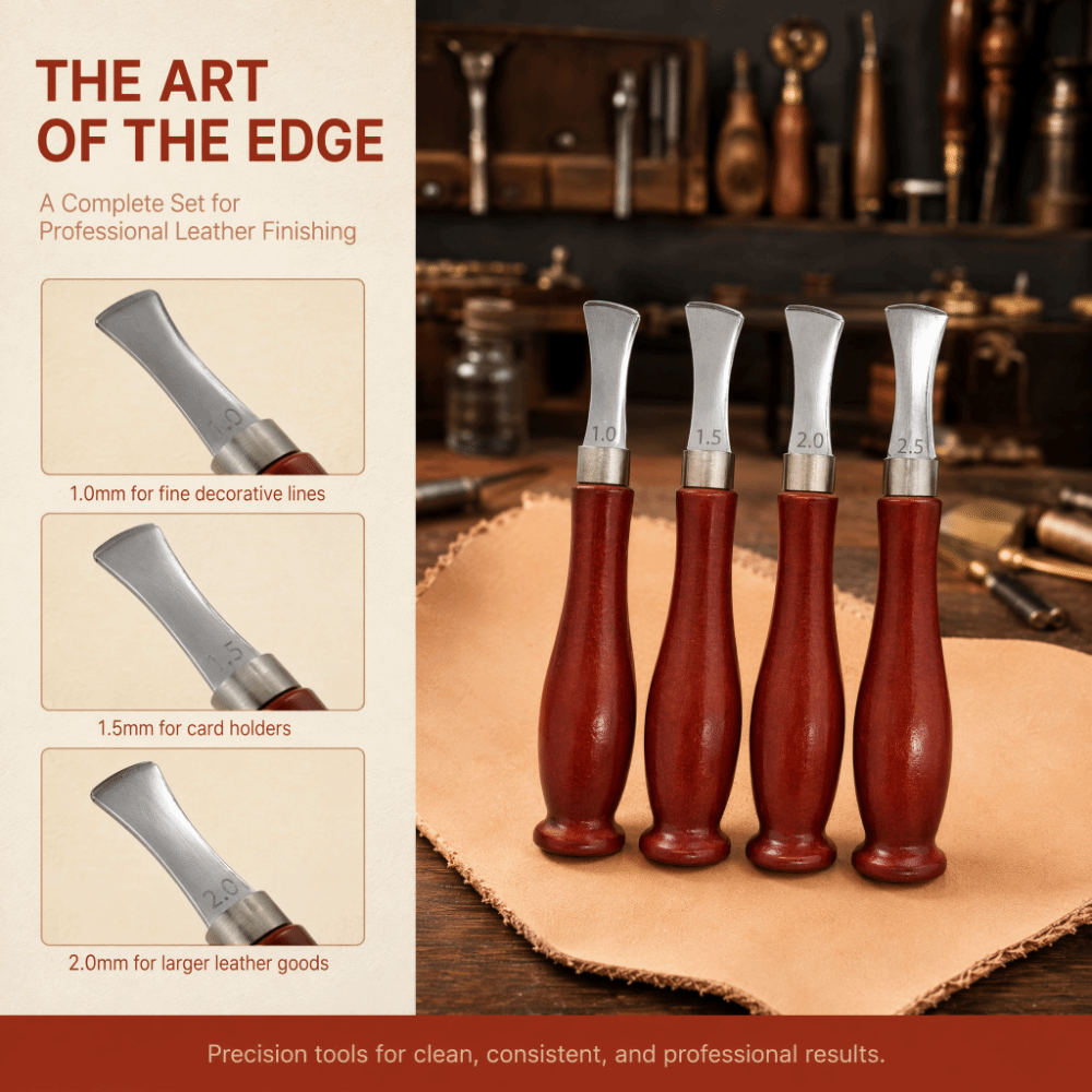 4개입 정밀 베벨러 가죽 모서리 주름잡이 부드러운 나무 - Leatherwork Edge Creaser 리뷰 및 가격