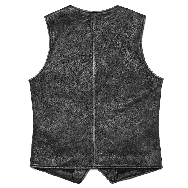 Gery 빈티지 천연 가죽 조끼, 남성용 천연 소가죽  - Leather Work Vest For Men 리뷰 및 가격