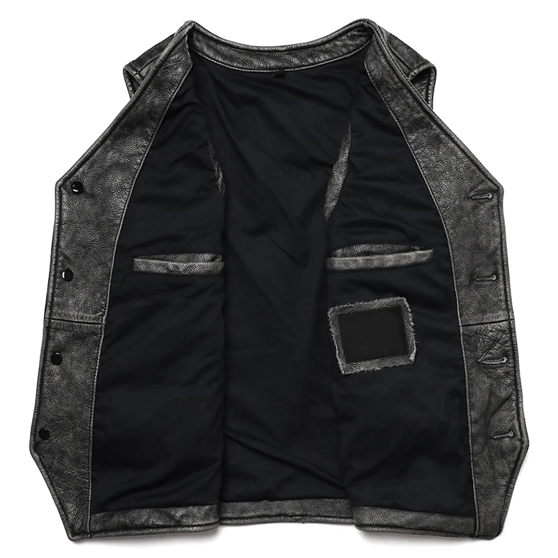 Gery 빈티지 천연 가죽 조끼, 남성용 천연 소가죽  - Leather Work Vest For Men 리뷰 및 가격
