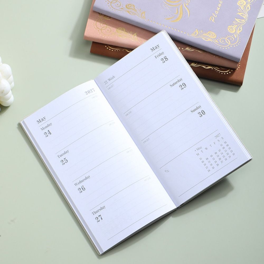영어 2027 일정 플래너 메모장 A6 내마모성 일정  - Leatherwork Plans 리뷰 및 가격