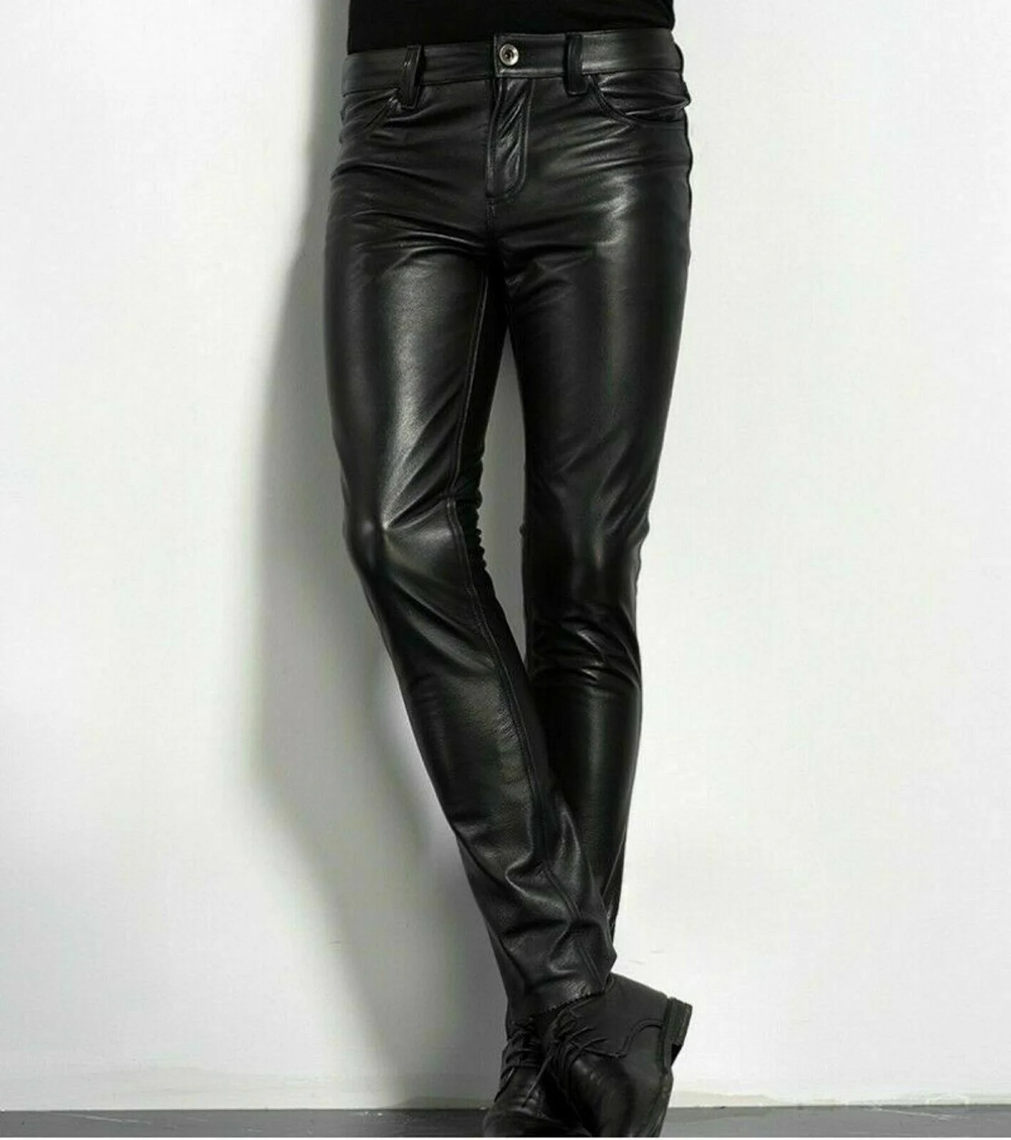 선택 PU 가죽 바지 남성 패션 록 스타일 나이트 클럽 - Leather Work Pants 리뷰 및 가격