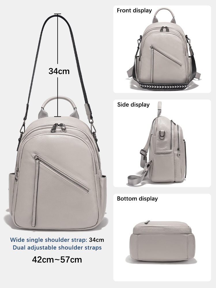 Zency 여성용 천연 가죽 백팩 넉넉한 지퍼 포켓 통 - Leather Work Womens Backpack 리뷰 및 가격