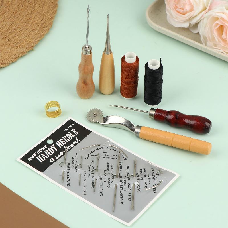 가죽 바느질 도구 세트 나무 손잡이 바늘, 가시바늘,  - Groover Stitching Tool 리뷰 및 가격
