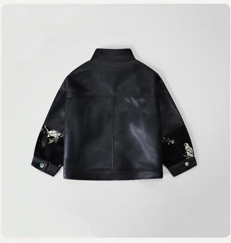신사풍 아동 자수 모터사이클 PU 가죽 재킷 소년 방수 - Leather Work Jacket 리뷰 및 가격