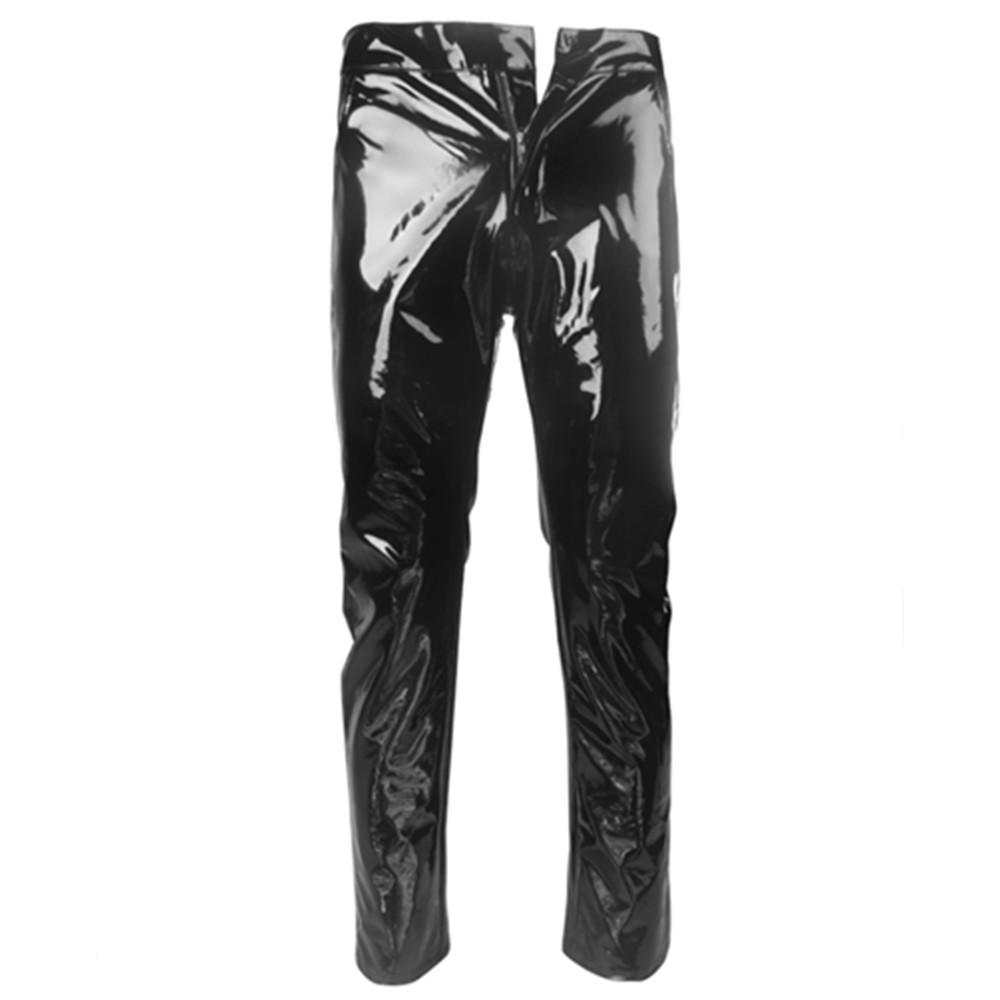 반짝 이는 PVC 라텍스 바지 남자 오토바이 블랙 망  - Leather Work Pants 리뷰 및 가격