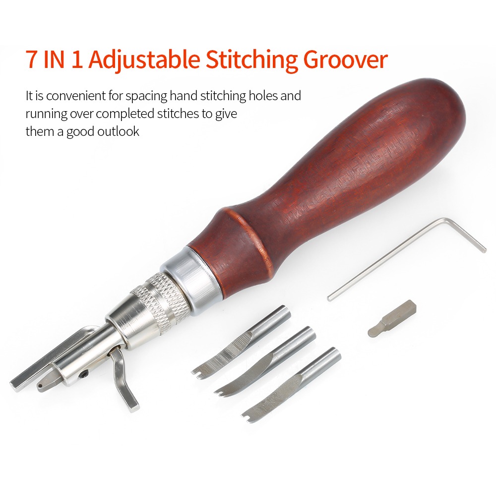 조절 가능한 가죽 스티칭 그루버 교체 가능한 팁 나무  - Groover Stitching Tool 리뷰 및 가격