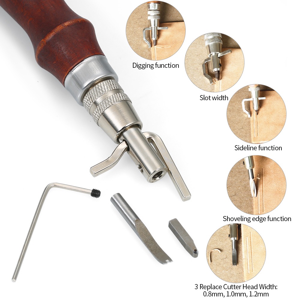 조절 가능한 가죽 스티칭 그루버 교체 가능한 팁 나무  - Groover Stitching Tool 리뷰 및 가격