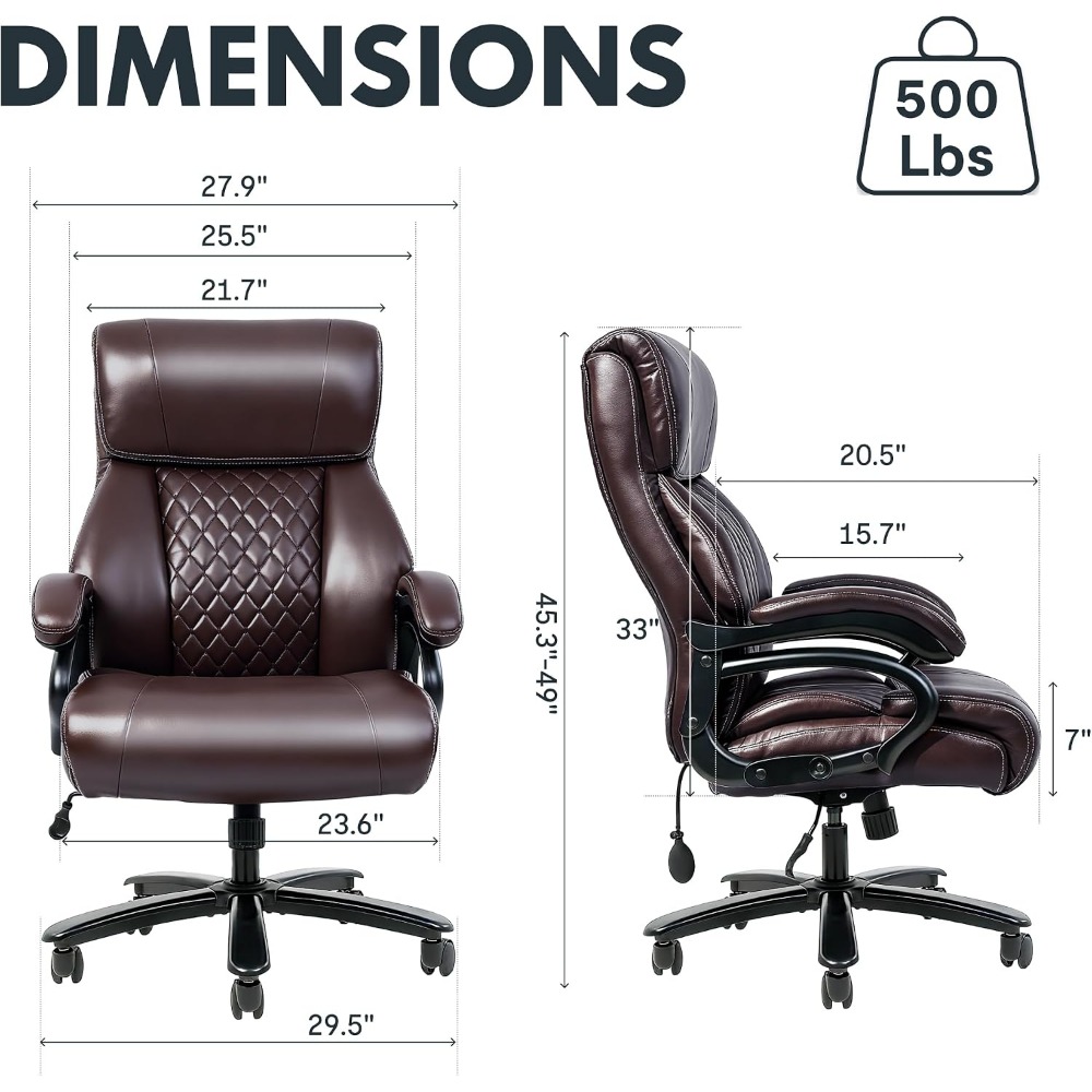 편안한 업무와 게임을 위한 대용량 사무용 의자, 헤비듀 - Leather Works 리뷰 및 가격