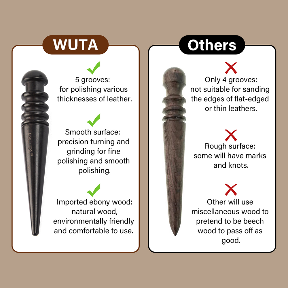 WUTA 1개 프로 가죽 엣지 버니셔 고밀도 흑단 블랙 - Rivet Setter Tool 리뷰 및 가격