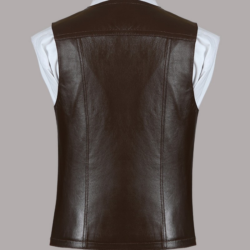 정품 가죽 양피 조끼 남자 브라운 비즈니스 작업 재킷  - Leather Work Vest For Men 리뷰 및 가격