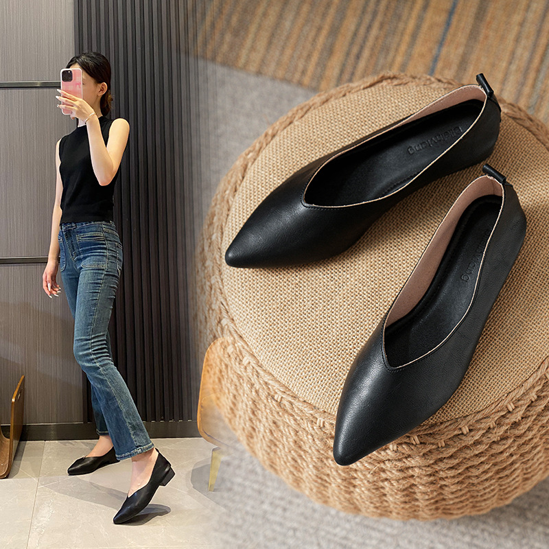 봄과 가을 패션 새로운 스퀘어 헤드 부드러운 가죽 작업 - Leather Works 리뷰 및 가격