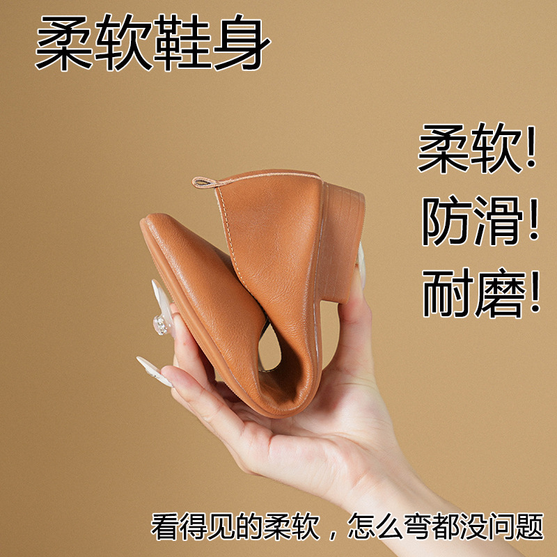 봄과 가을 패션 새로운 스퀘어 헤드 부드러운 가죽 작업 - Leather Works 리뷰 및 가격